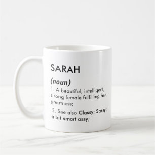 Editable Sarah name definition, custom name Coffee Mug