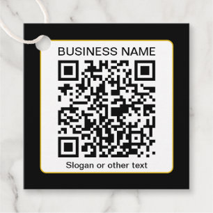 Editable Scannable QR code + Your Business Name Favour Tags