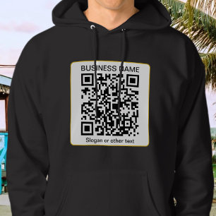 Editable Scannable QR code + Your Business Name Hoodie