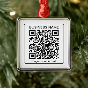 Editable Scannable QR code + Your Business Name Metal Tree Decoration