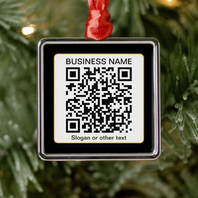 Editable Scannable QR code + Your Business Name Metal Tree Decoration (Tree)