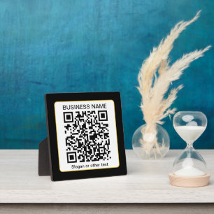 Editable Scannable QR code + Your Business Name Plaque