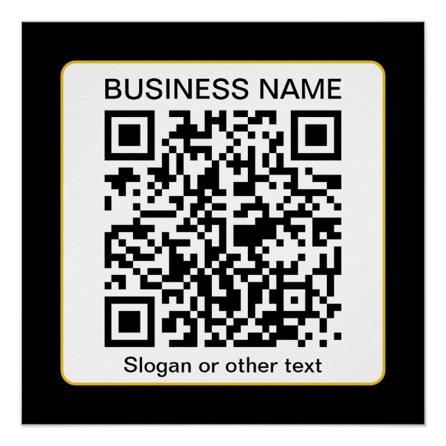 Editable Scannable QR code + Your Business Name Poster (Front)