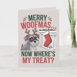 EDITABLE Schnauzer Funny Dog Christmas Card
