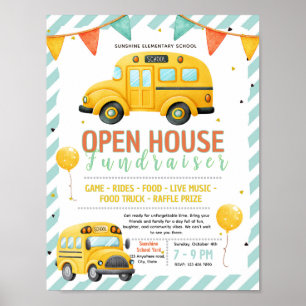Editable school bus Fundraiser Flyer Poster