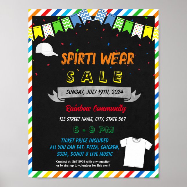 Editable School Spirit Wear Flyer Printable Poster (Front)