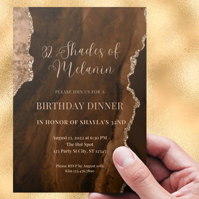Editable Shades of Melanin Invitation, Brown Birth Invitation (Creator Uploaded)