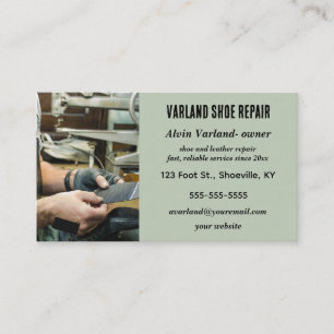 Editable Shoes and Leather Repair Business Card