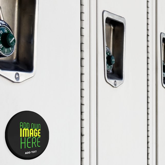 EDITABLE SIMPLE BLACK IMAGE TEXT TEMPLATE LOCKER MAGNET (In Situ (Locker))