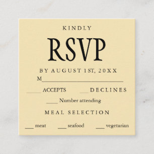 Editable Simple Classy RSVP Enclosure Card