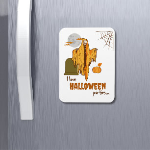 Editable Skeleton Funny Halloween Magnet