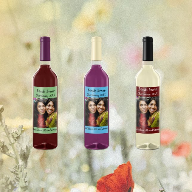 Editable Sky Blue  | Photo | Wine Label (Creator Uploaded)