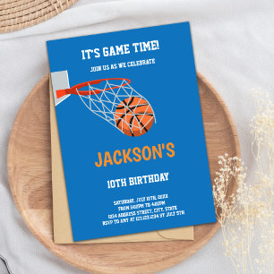 Editable Slam Dunk Sports Party Invite