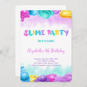 Editable Slime Birthday Party Invitation