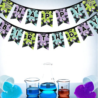 Editable Slime Making Party Bunting STEM Birthday