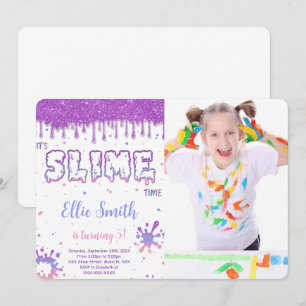 Editable Slime Photo Invitation