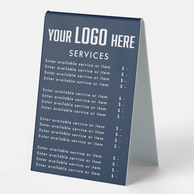 Editable Small Business Service Pricing Guide (Front)
