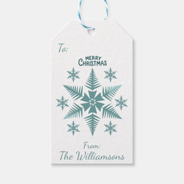 Editable Snowflake Christmas/Holiday Gift Tags (Front)