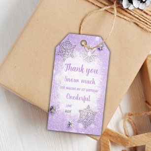 Editable Snowflake Favour Tags for Baby Girl’s
