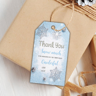 Editable Snowflake Favour Tags for Boys Winter