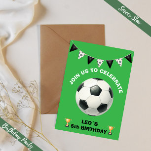 Editable Soccer Birthday Invitation – Boys Footbal