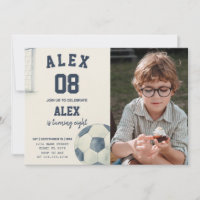 Editable Soccer Birthday Invitation with photo