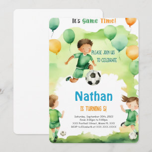 Editable Soccer Birthday Party Invitation