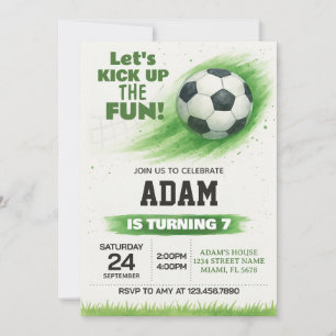 Editable Soccer Party Invitation