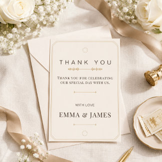 Editable Soft Ivory Elegance Thank You Card