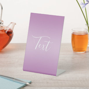 Editable Soft Mauve Ombre & White Text Script  Pedestal Sign