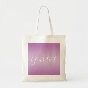 Editable Soft Mauve Ombre & White Text Script Tote Bag