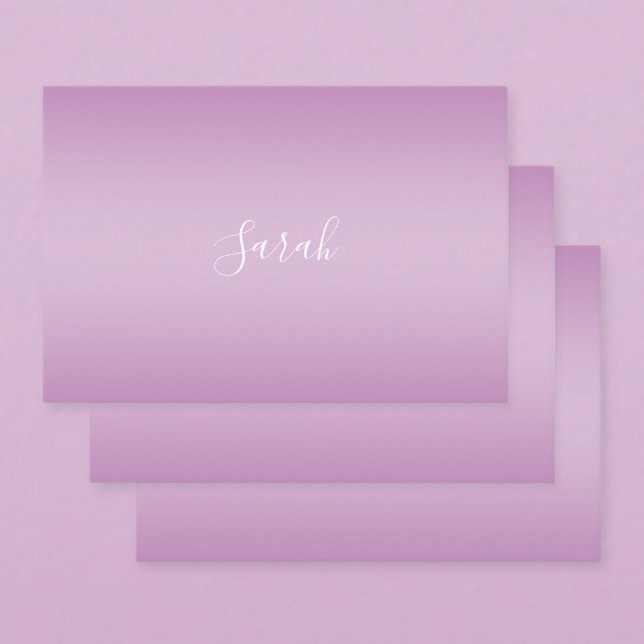 Editable Soft Mauve Ombre & White Text Script  Wrapping Paper Sheet (Creator Uploaded)