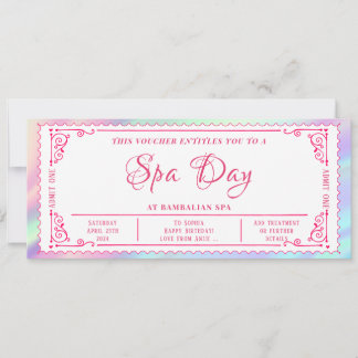 Editable Spa Voucher Ticket Gift Certificate Invitation