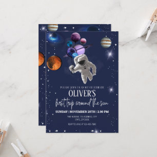 Editable Space Birthday  Invitation