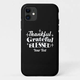 Editable Sparkling Thanksgiving Quote Design iPhone 11 Case