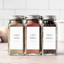 Editable Spice Jar Pantry 1.2x2.2 Inch Label Set