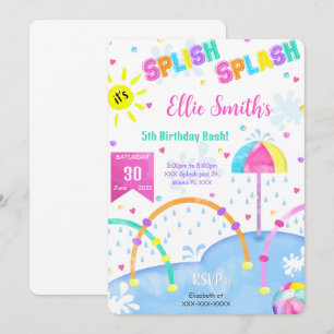 Editable Splash Pad Birthday Invitation