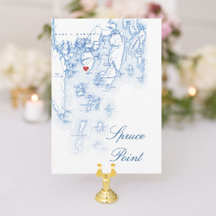 Editable Spruce Point Maine Wedding Table Cards