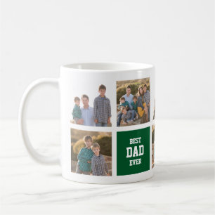 Editable Square Colour Varsity Best Dad Ever Photo Coffee Mug