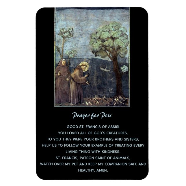 Editable St. Francis of Assisi Prayer for Pets Magnet (Vertical)