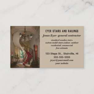 Editable Stairs and Railings Business Card