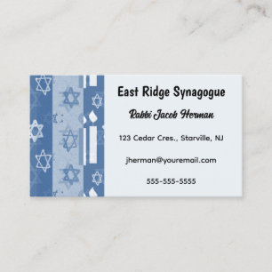 Editable Star of David Candles Jewish Rabbi Business Card