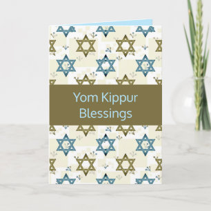 Editable Star of David Yom Kippur Blessings Card