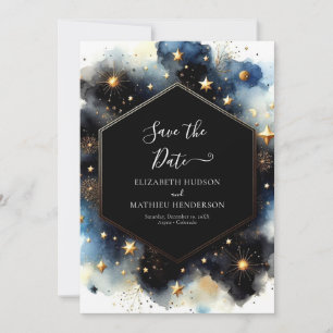 Editable Stars Celestial Wedding Save The Date