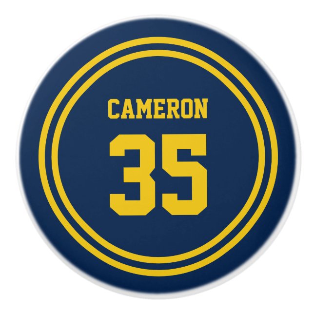 Editable Stripes and Background Colour Sporty Ceramic Knob (Front)