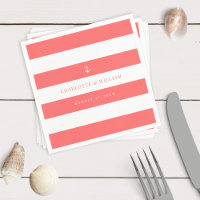 Editable Stripes Colour Anchor Nautical Wedding