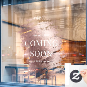 Editable Stylish Bronze Business Coming Soon Window Cling
