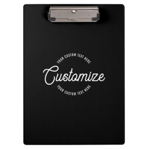 Editable Stylish Cursive & Modern Circular Text Clipboard