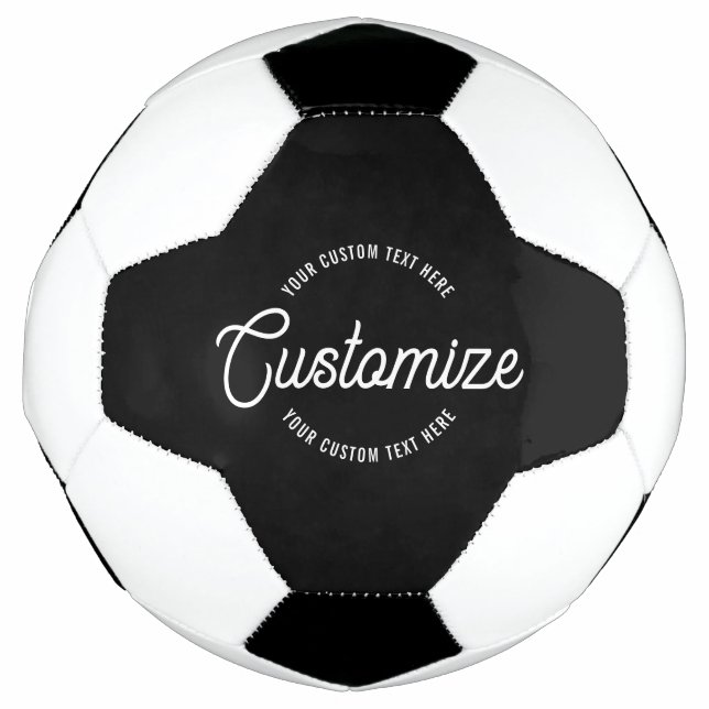 Editable Stylish Cursive & Modern Circular Text Football (Front)