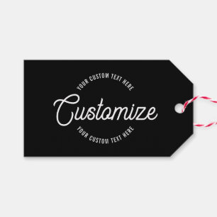 Editable Stylish Cursive & Modern Circular Text Gift Tags